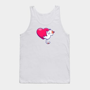 Cute Cat Hug Love Cartoon Tank Top